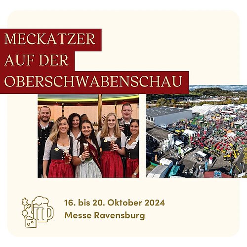 Trefft uns vom 16. bis 20. Oktober 2024 auf der Oberschwabenschau und agraria 2024 👋 Genießt unsere frischgezapften...